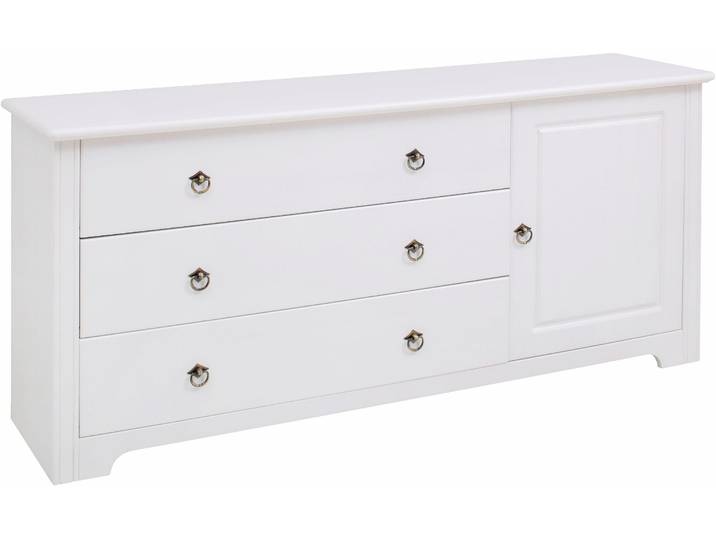 Kombikommode GOODPRODUCT Hugo , weiss (weiß), B:152cm H:68cm T:38cm, Sideboards, Kombikommode, aus massiver Kiefer, Breite 152 cm