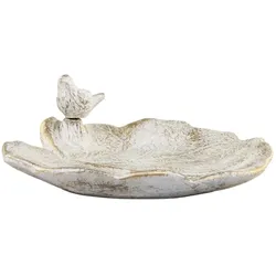 Chic Antique Vittel Vogelbad mit Goldmuster, H10,5 x L31,5 x B31,5 cm, creme