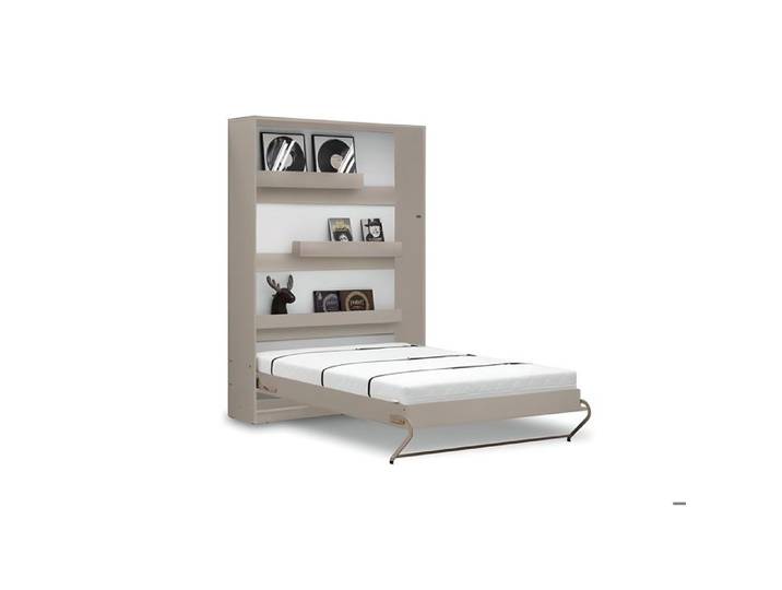 Lit escamotable 140 x 200 cm vertical ouverture à ressort - taupe mat - COZY