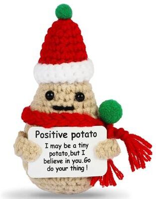 Discount Dollar Deals Funny Crochet Emotional Support Coffee Doll With Card, Handmade Knitted Coffee Dolls, Desktop Ornament, Christmas Gifts christmas Potato