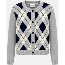 Cardigan Luna mit Raute-Muster Grau 36