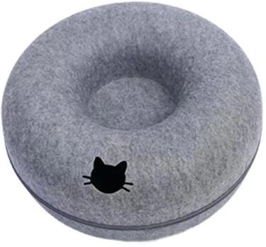 Inspire Essentials TunnelNest Donut Cat Bed Interactive Felt Cat Tunnel House b 60x60x23cm