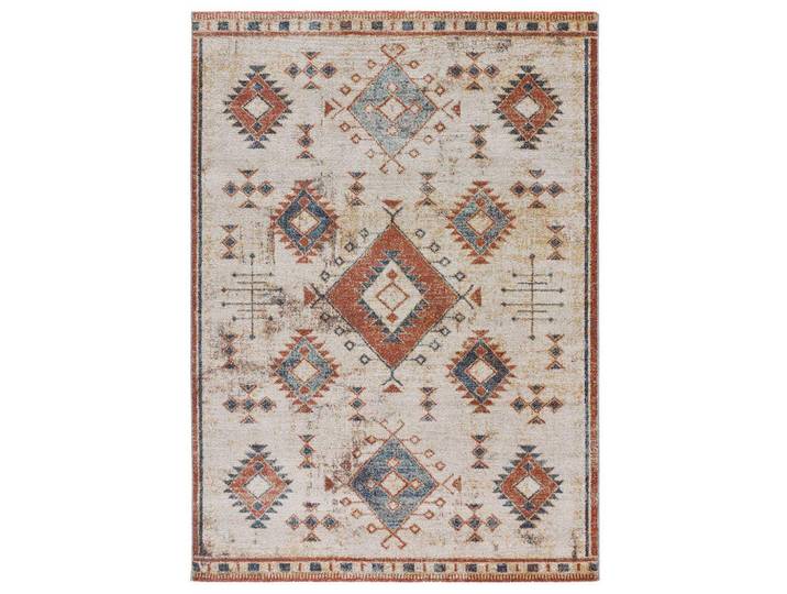 Atticgo Orientteppich Rostfarbe Parma 80/150 cm, Currygelb, Grafikmuster, Rechteckig, 80x150 cm, antistatisch, für Fußbodenheizung geeignet, leicht zusammenrollbar, Teppiche und Böden, Teppiche, Vintageteppiche