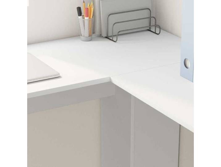 Magnifique Blanc Table de travail - Bureau d'angle Blanc - Bois d'ingénierie 140X113 5X75 cm - Cadre durable &&80696