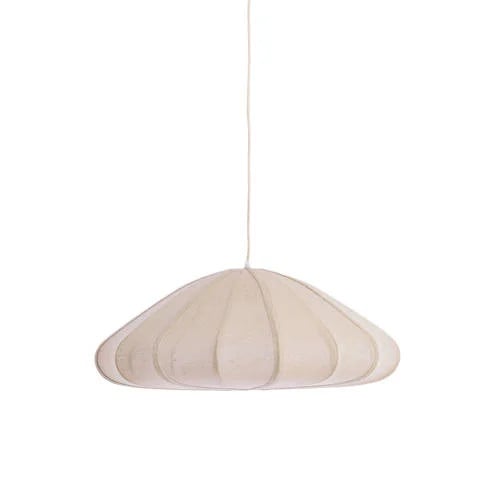 Light & Living Cesano hanglamp - Beige - Rond - Rattan en Textiel - Ø64 cm