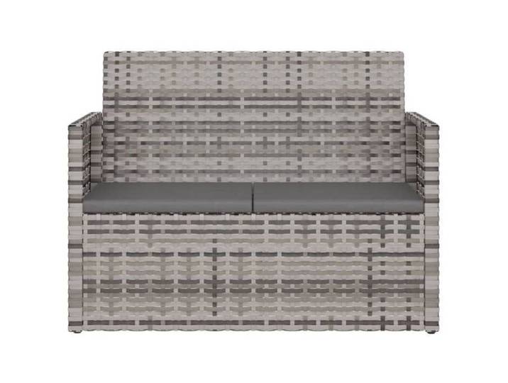 Promotion mars  * Banc de jardin (1/2 PLACES) - Banquette pour jardin - anticorrosion - avec coussins Gris 105 cm Résine tressée_63