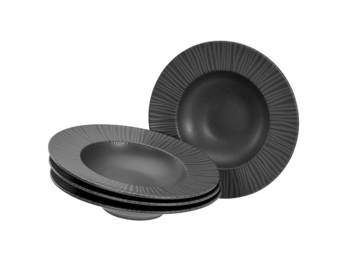 Creatable Pastatellerset, Anthrazit, Keramik, 4-teilig, rund, Geschirr, Teller, Teller-Sets