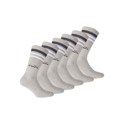 Kurzsocken DIADORA "Socken 6er Pack", Herren, Gr. 43-46, grau, Obermaterial: 80% Baumwolle CO. 18% Polyester PES. 2% Elasthan EL., Socken