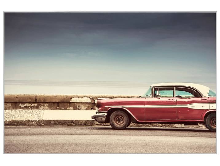 Bild mit Rahmen Roter Oldtimer image LAND