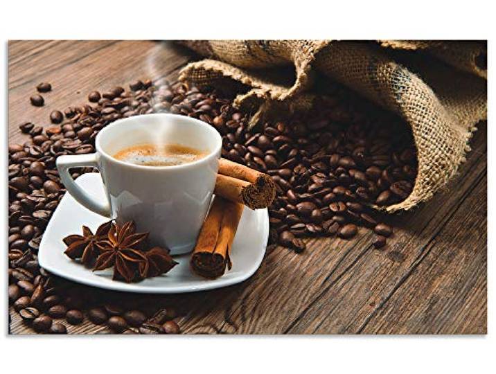ARTland Spritzschutz Küchenrückwand aus Alu für Küche Herd Spüle 90x55 cm (BxH) mit Motiv Getränke Kaffee Coffee Cafe Bistro Kaffeebohnen Dunkel S6BQ