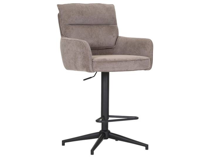 Novel Barhocker Ashlee, Braun, Sternfuß, Säule, 54x98-120x58 cm, Sitzfläche 360° drehbar, Stoffauswahl, Esszimmer, Barmöbel, Barhocker