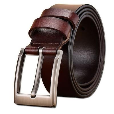 Herren Gürtel Kunstledergürtel Leder Mode Party Arbeit Einfarbig Schwarz Braun Rahmenschnalle