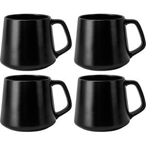 Miamio Kaffeebecher Luxe, 420ml, Keramik, schwarz, 4 Stück