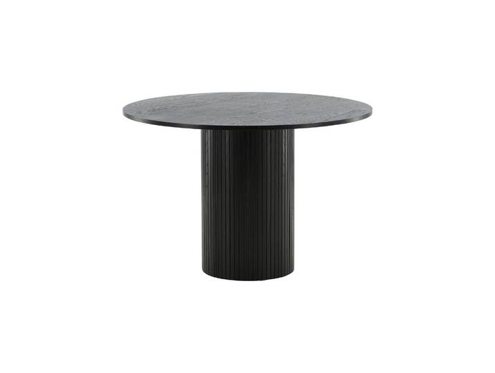 Esstisch VENTURE HOME Bianca, runder Esstisch, Ø 110 cm , schwarz (schwarz, schwarz, schwarz), B:110cm H:75cm T:110cm, Tische, Esstisch, Esszimmertisch, MDF, Holzfurnier-Optik, rund, modern, urban