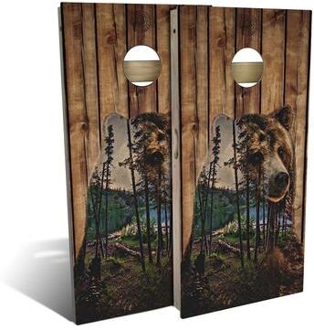 Skip's Garage Bear Mountain Outdoor Cornhole Board Set