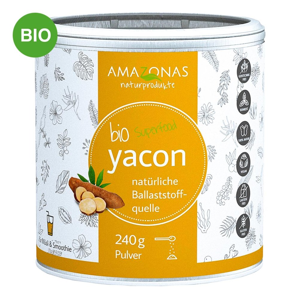 AMAZONAS Naturprodukte Handels GmbH Yacon 100% Bio pur natürliche Süsse Pulver 13365588