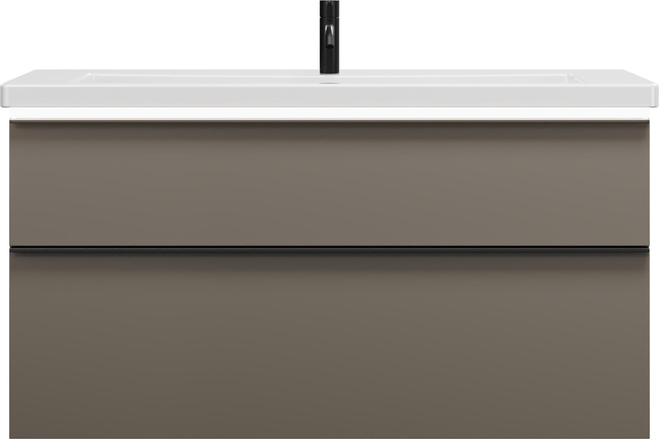 burgbad Eqio Keramik-Waschtisch inklusive Waschtischunterschrank mit LED-Beleuchtung, Breite 1230mm, SEZA123F2010C0001G0252
