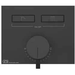 Gessi HI-FI, Fertigmontageset für 1/2 Unterputz-Einhebelmischer mit Tasten-Bedienung nur zur horizontalen Montage, 2 separate Ausgänge, 63079031, Farbe: Chrom