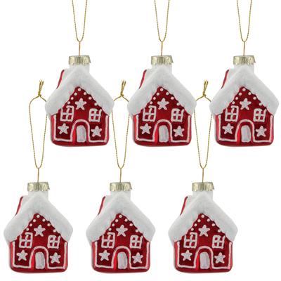 Christbaumschmuck "Glashänger Lebkuchenhaus", bunt, B:5cm H:7cm, Glas, LEGER HOME BY LENA GERCKE, Weihnachtsbaumschmuck, mit Glitzereffekt