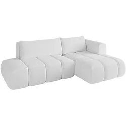 ECKSOFA Ottomane Rechts CLOUD-L 280x185x90 Weiß Bouclé