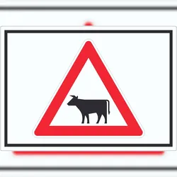HB-Druck Aufkleber Achtung Viehbetrieb Tiere Symbole A4 (210x297mm)