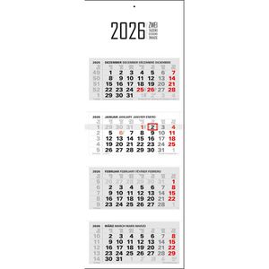 Kalenderwerk 4-Monatskalender Varius 4 Maxi, Jahr 2026, 1 Monat = 1 Blatt, mit Datumsschieber, 33 x 90 cm
