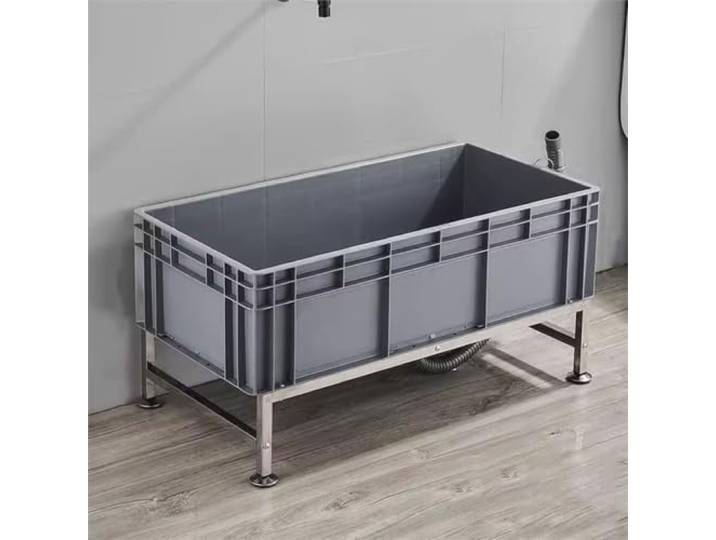 Bodenwischbecken mit großem Fassungsvermögen, Kunststoff-Wischbecken Freistehendes Spülbecken mit Abfluss, tragbares Reinigungsbecken for Balkon, Badezimmer, Küche(80cm)