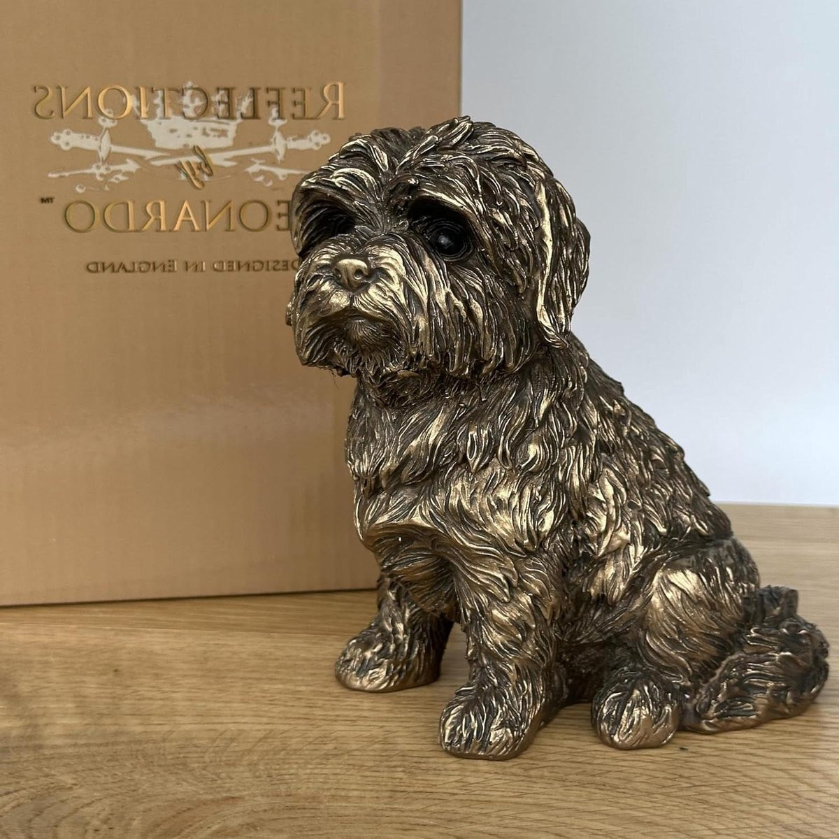 Decoratief Hondenbeeldje Shih Tzu met Bronzen Afwerking, Hoogte: 14 cm