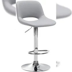 Proregal CHEFGASTRO Barhocker ACAPULCO Kunstleder Chrom HxBxT 86x42x46cm Kunstleder Grau Barstuhl