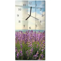 WANDUHR aus Glas 30x60 cm - Blumen