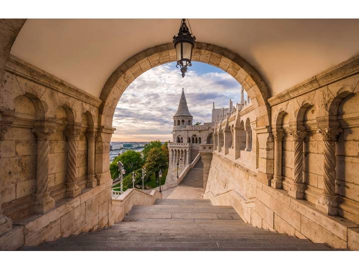Fototapete PAPERMOON Fischerbastei Budapest Ungarn , bunt, B:3,5m L:2,6m, Vlies, Tapeten, Fototapete
