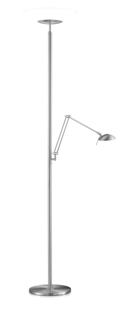 GKS Knapstein LED-Deckenfluter ALMA (mit Lesearm) Nickel matt/Opalglas weiß 41.962.05 4250035882447