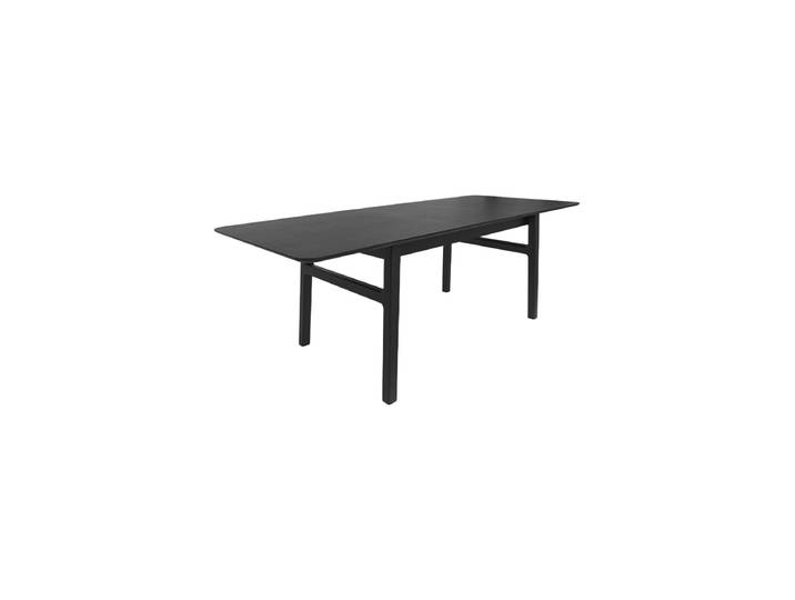 Hochwertiger, ausziehbarer Esstisch „Curved“ 180-220 x 90 cm Eiche Schwarz MR.WOOD