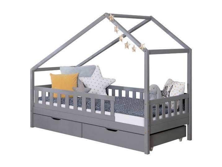 Hausbett Lou Bettschublade Hellgrau B: 100 cm