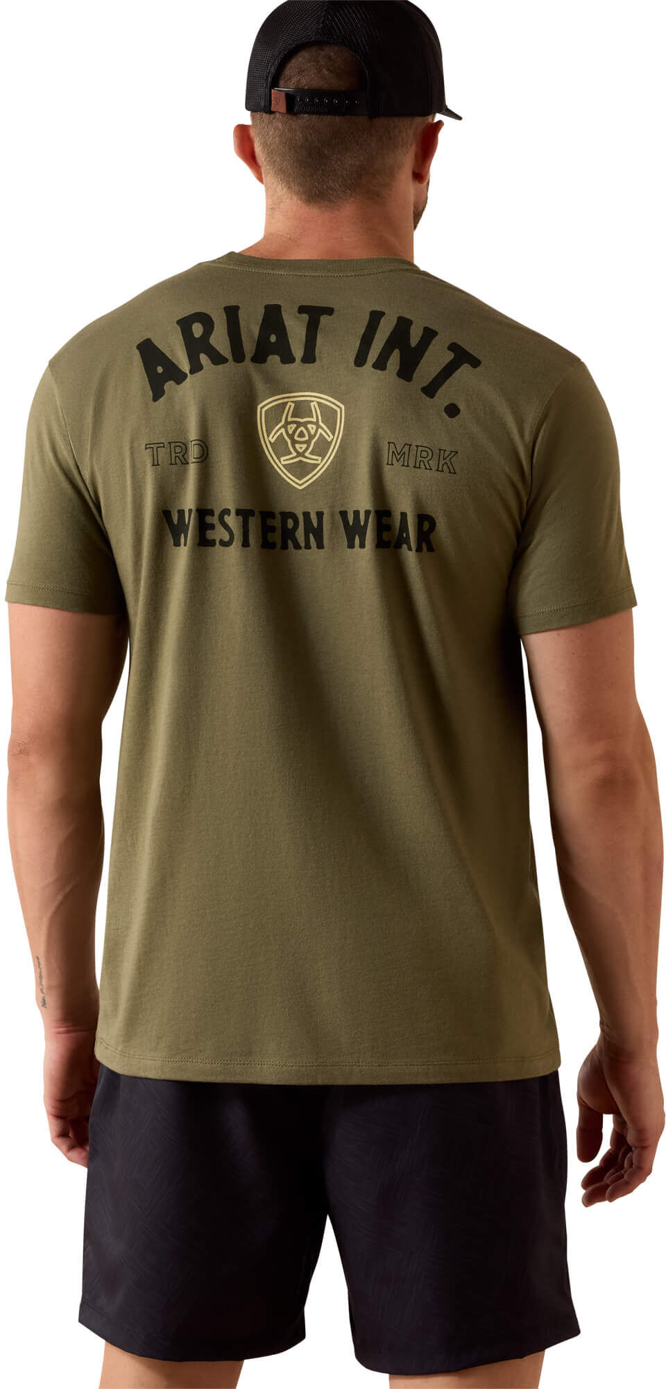 Men's Outline Shop T-Shirt in Military Heather, Size: Medium by Ariat