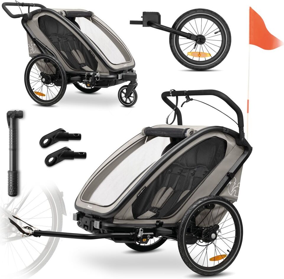 Hauck 3in1 Fahrradanhänger Bike N Walk Duo für