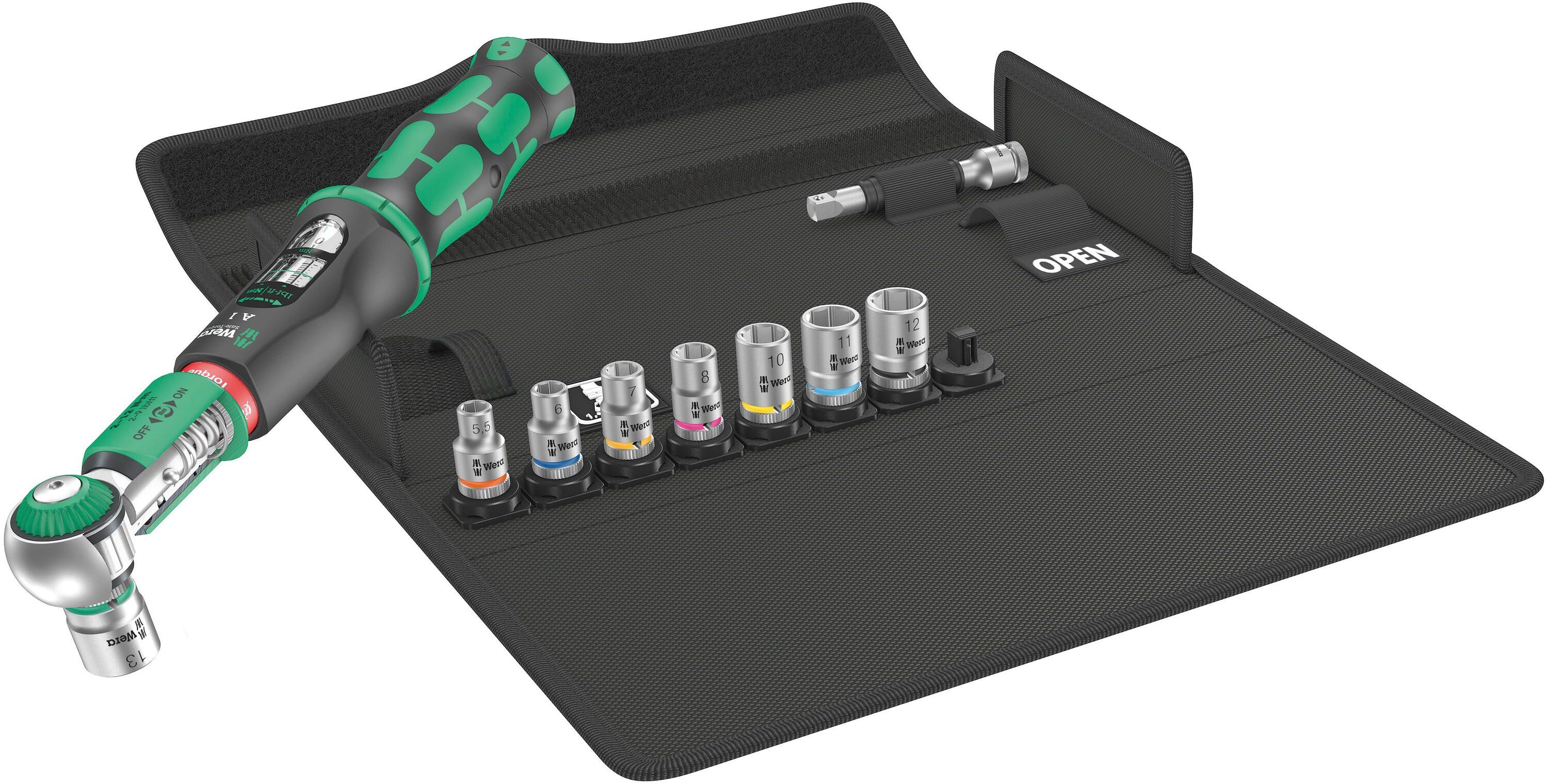 Drehmomentschlüssel WERA "Wera Safe-Torque A1 Set 1 45017", grün (bunt), Schraubenschlüssel, Drehmomentschlüssel bunt Einheitsgröße