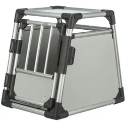 TRIXIE Transportbox Aluminium silber/hellgrau Transportbox Größe S (48 x 64 x 57 cm)