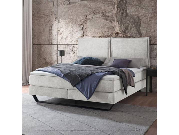 Boxspringbett Rimossa Velours-Strukturstoff 180x200cm TTF-Box Härtegrad: H3 Sand modern