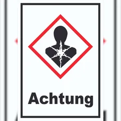 HB-Druck Schild Gesundheitsgefahr Achtung Sensibilisierung der Atemwege hochkant A0 (841x1189mm)