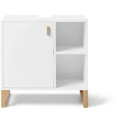 Tchibo - Waschbeckenunterschrank mit Tür und Seitenfach - 65x40x66cm - braun -