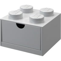 LEGO Schreibtischschublade 4 , Aufbewahrungsbox grau, Noppen