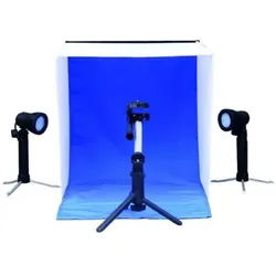 Linkstar Aufnahmebox Set PBK-50 50x50 Faltbar + 2x50W Lampen (50 cm), Hintergrundsystem, Weiss