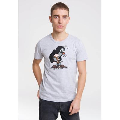 T-Shirt LOGOSHIRT "Kleine Maulwurf", Herren, Gr. 3XL, grau, 95% Baumwolle, 5% Viskose, bedruckt, meliert, normal, Rundhals, Shirts T-Shirt, mit lizenzierten Originaldesign