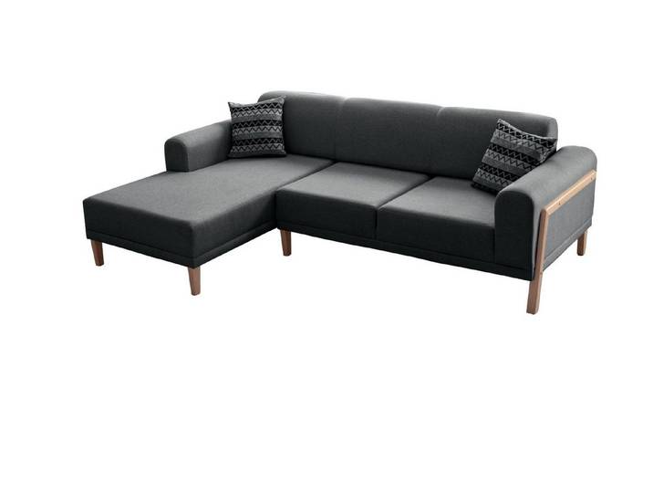 Skye Decor Ecksofa, mit Leinenstruktur – 32 DNS Schaum, Holzfüße
