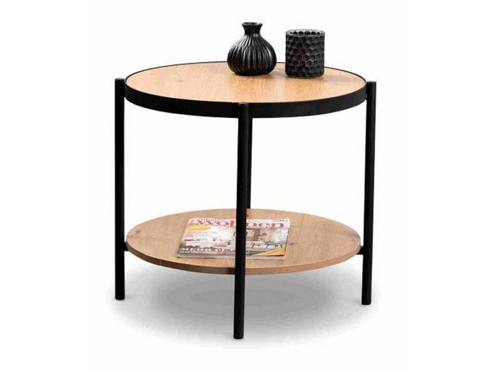 freiraum Beistelltisch Pina 1, Ablageboden, Artisaneiche Dekor, MDF + Metall - 45x52cm (HxD)