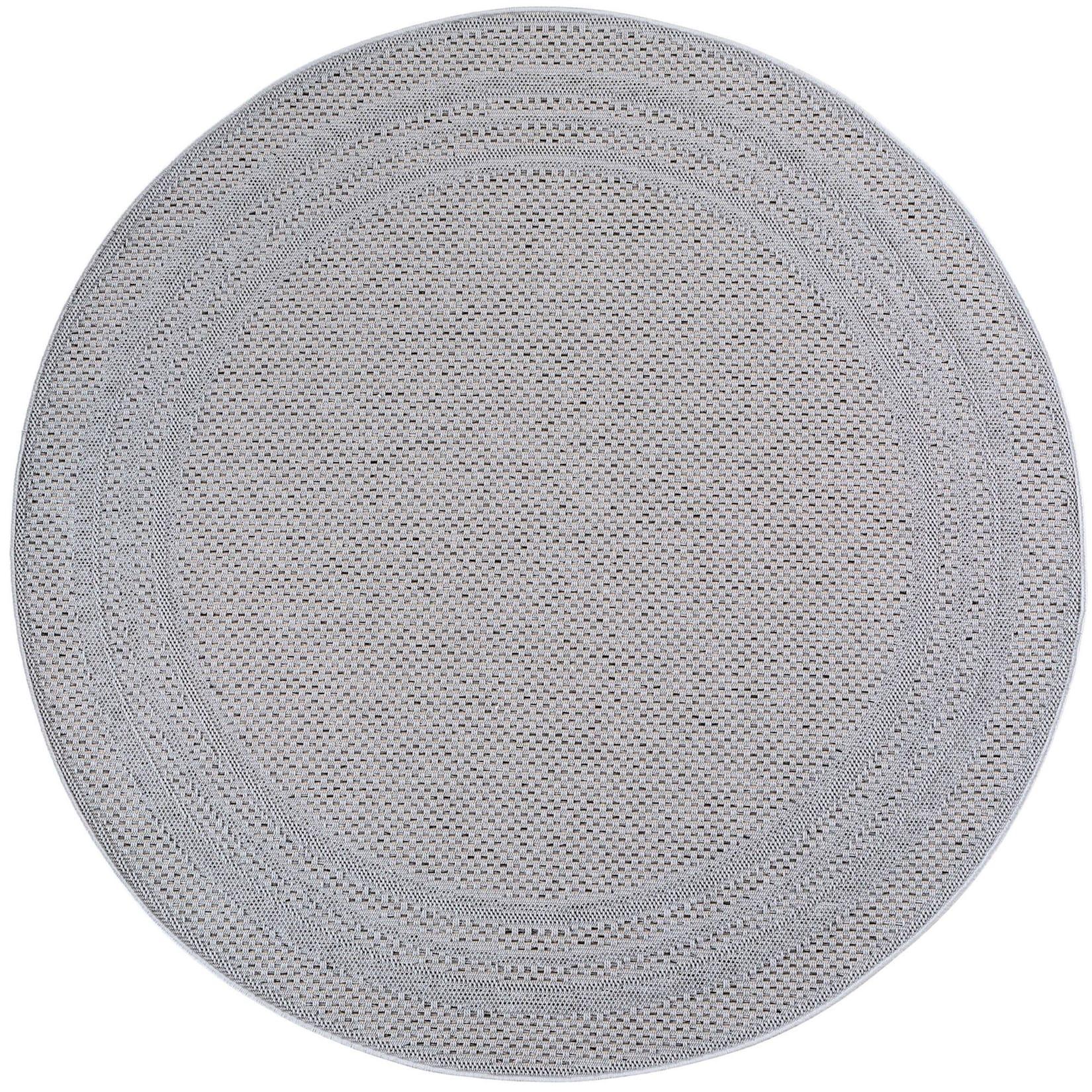Outdoor-Teppich Bordüre Natur Grau 80x80 cm Wetterfest