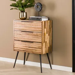 designline »Teca strip« Kommode 3 Schubladen 3 Schubladen