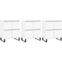 vidaXL Sideboards 3 Stk. Weiß Holzwerkstoff