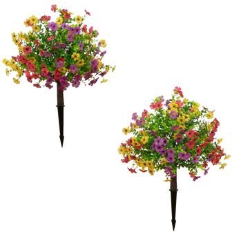 Nearly Natural 23-in UV Artificial Daisy Flowering Plant with Stake - Set of 2